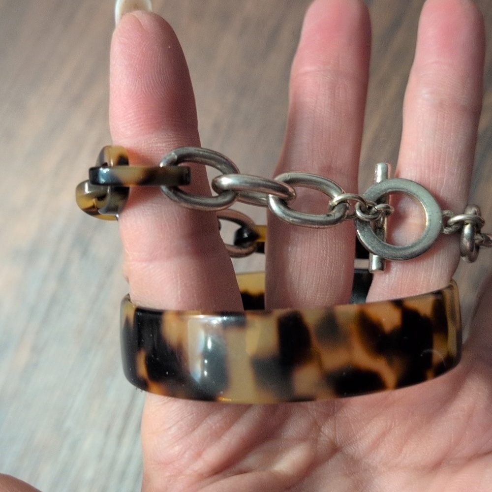 Source Unknown Tortoiseshell And Silver Bracelet … - image 2